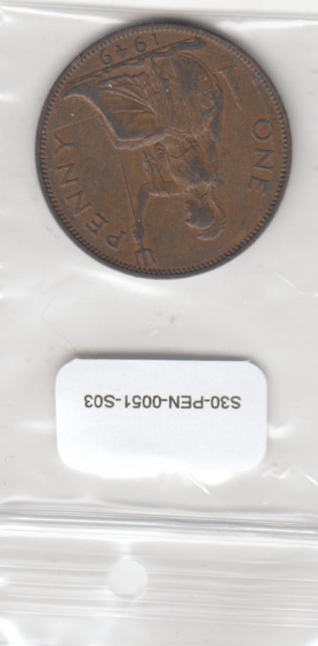 S30-PEN-0051-S03 United Kingdom 1 Penny VF 1949 KM869