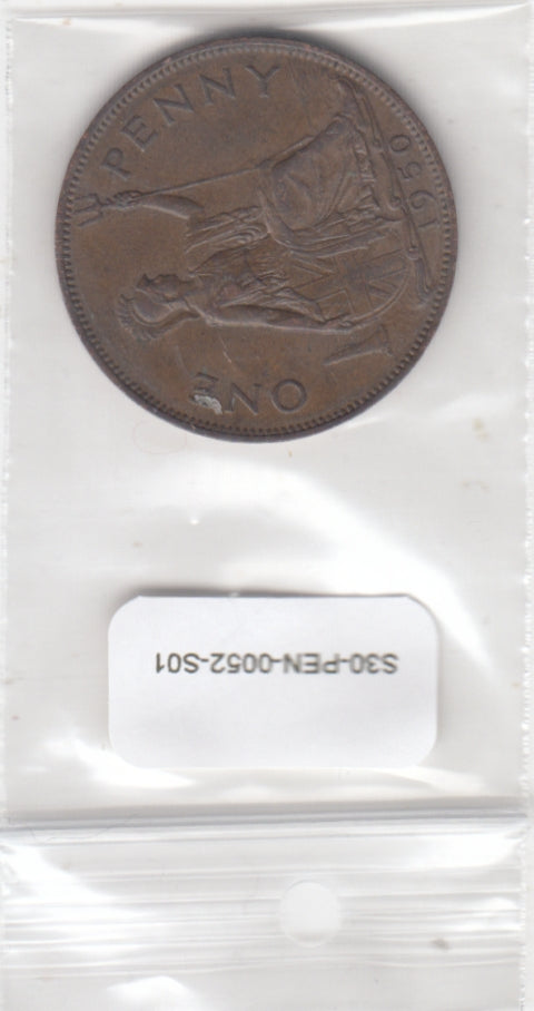 S30-PEN-0052-S01 Verenigd Koninkrijk 1 Penny XF 1950 KM869   ZELDZAAM!