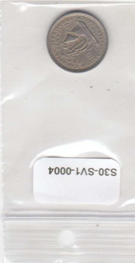 S30-SV1-0004 Eastern Caribbean States 10 Cents VF 1965 KM5