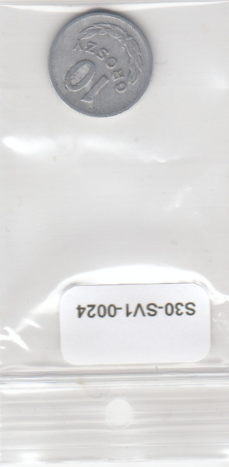 S30-SV1-0024 Poland 10 Groszy VF 1961 YAA47