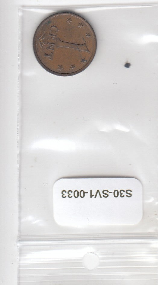 S30-SV1-0033 Antilles 1 Cent VF 1971 KM8