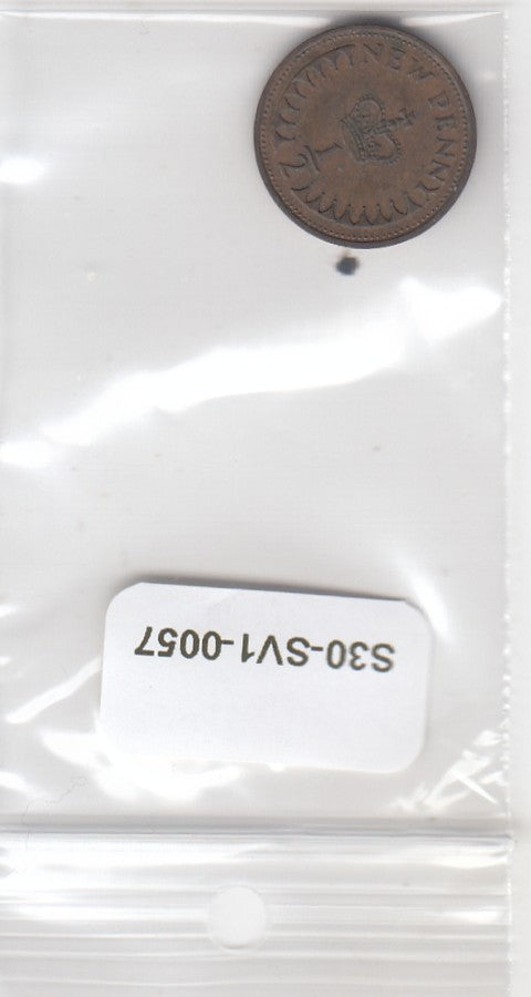 S30-SV1-0057 UK 1/2 Penny VF 1971 KM914