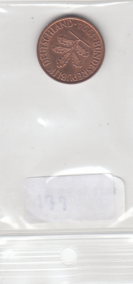 S30-SV1-0188 Duitsland 2 Pfennig XF 1994 KM106a F