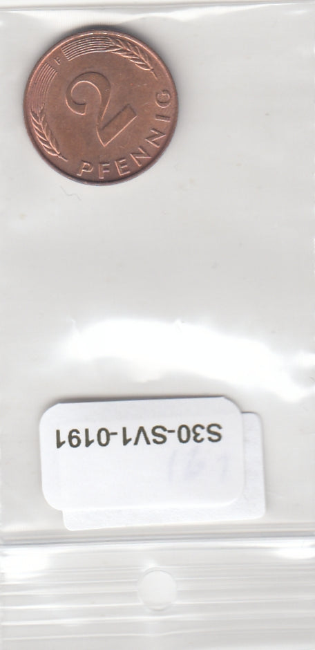 S30-SV1-0191 Germany 2 Pfennig XF 1992 KM106a F