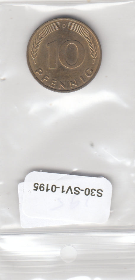 S30-SV1-0195 Germany 10 Pfennig XF 1993 KM108 D
