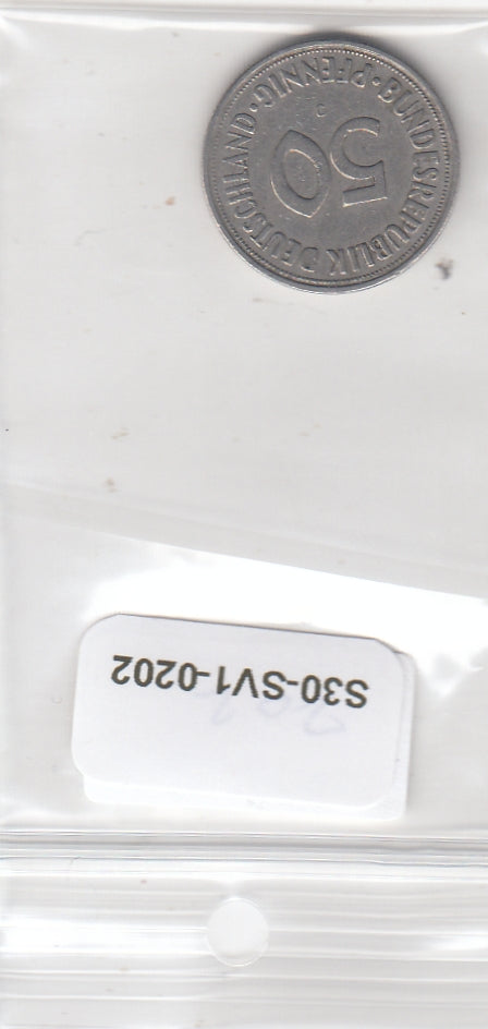 S30-SV1-0202 Duitsland 50 Pfennig ZFR 1950 KM109.1 J
