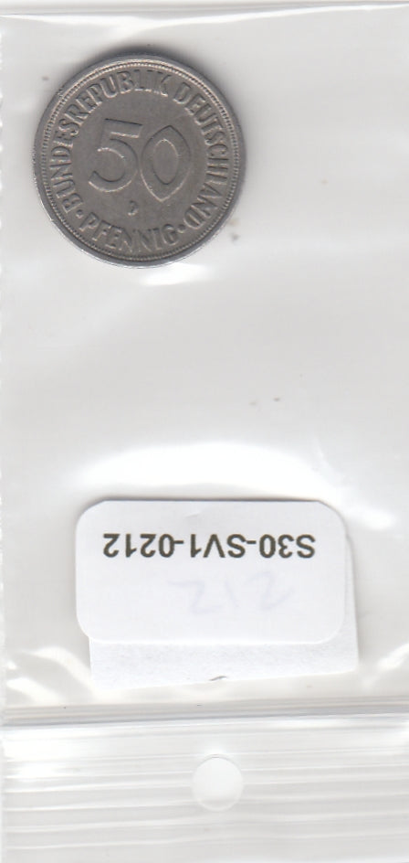 S30-SV1-0212 Duitsland 50 Pfennig ZFR 1968 KM109.1 D