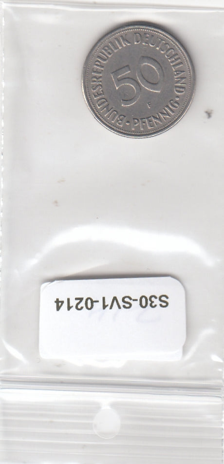 S30-SV1-0214 Germany 50 Pfennig VF 1970 KM109.1 F