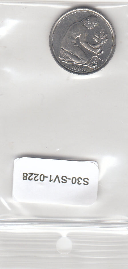 S30-SV1-0228 Duitsland 50 Pfennig XF 1990 KM109.1 A