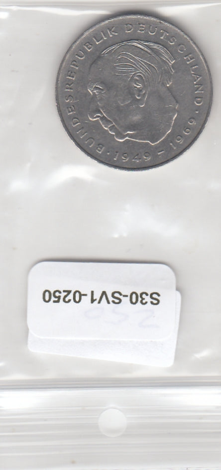 S30-SV1-0250 Germany 2 Mark VF 1978 KM127 D Heuss