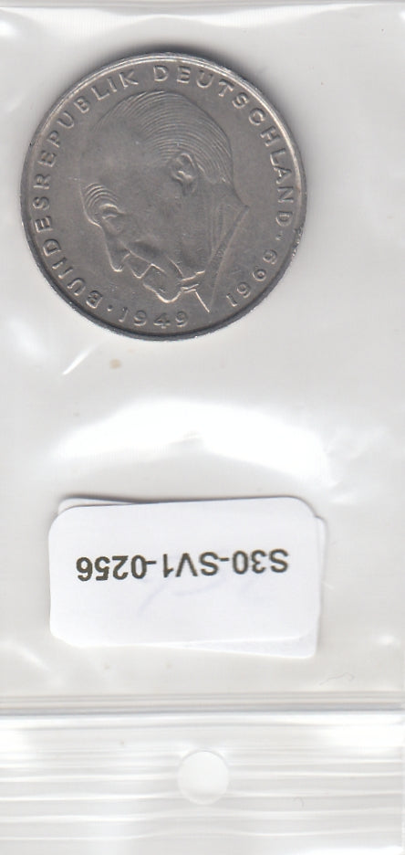 S30-SV1-0256 Germany 2 Mark VF+ 1972 KM124 D Adenauer