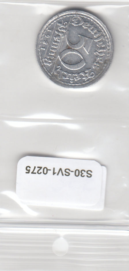S30-SV1-0275 Duitsland 50 Pfennig FI/VF 1921 KM27 J