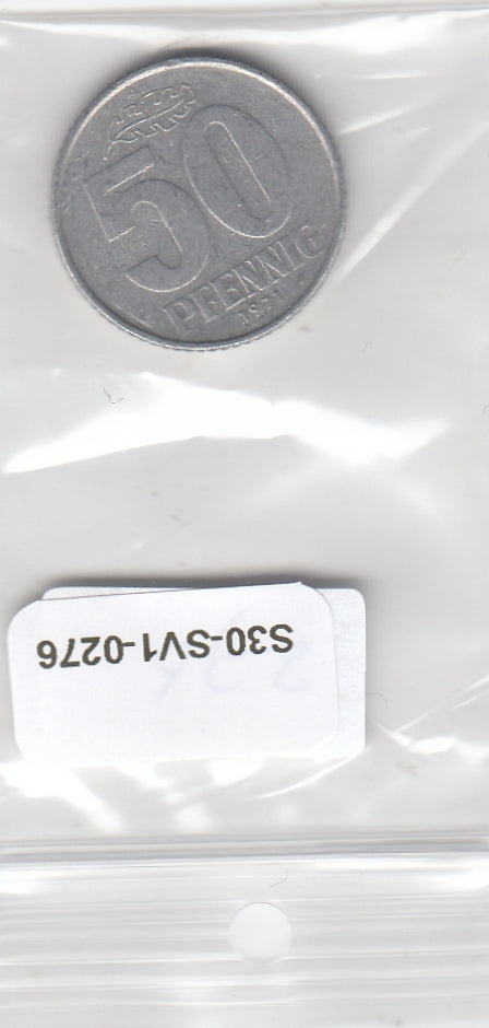 S30-SV1-0276 Germany DDR 50 Pfennig VF 1971 KM12