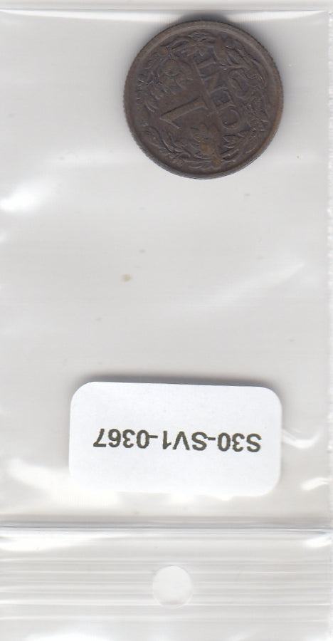 S30-SV1-0367 Nederland 1 Cent ZFr/Pr 1925 KM152