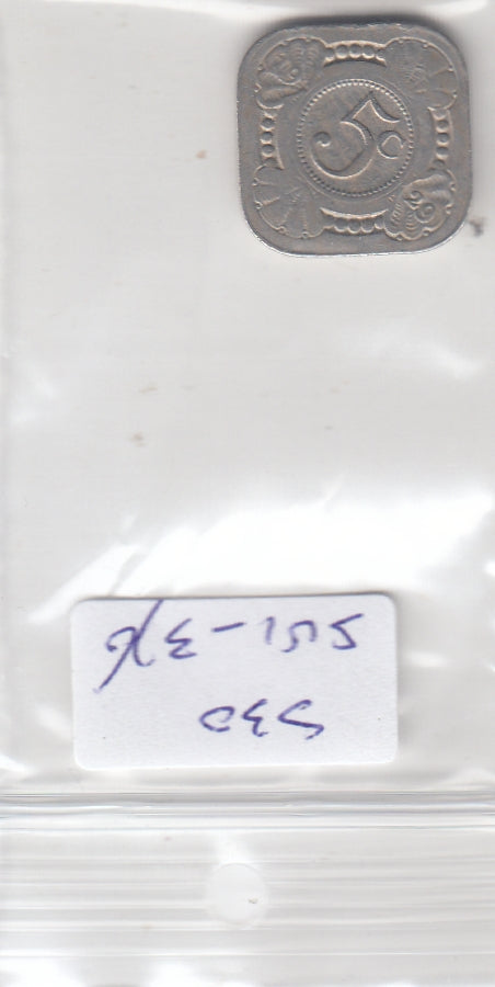 S30-SV1-0376 Netherlands 5 Cents FI 1929 KM153