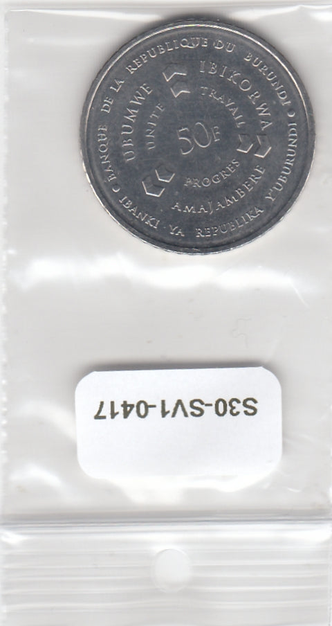 S30-SV1-0417 Burundi 50 Francs UNC 2011 KM22