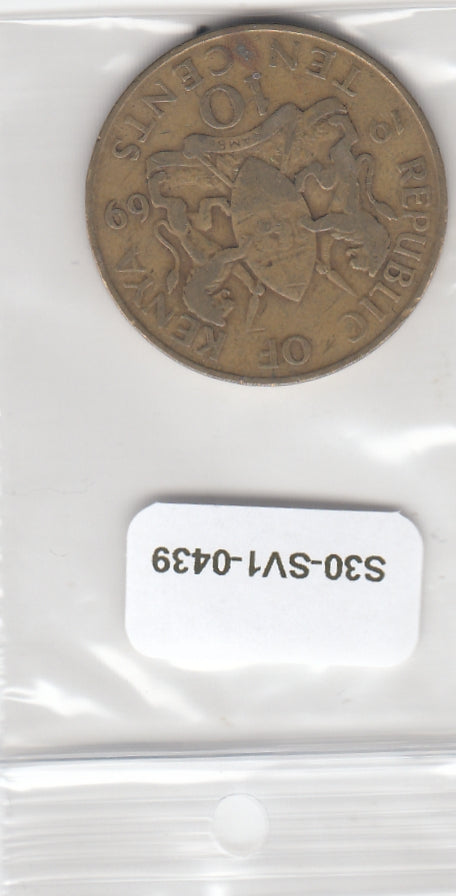 S30-SV1-0439 Kenya 10 Cents VF 1969 KM10