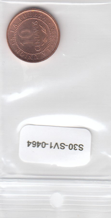 S30-SV1-0464 Bolivia 10 Centavos UNC 2006 KM213