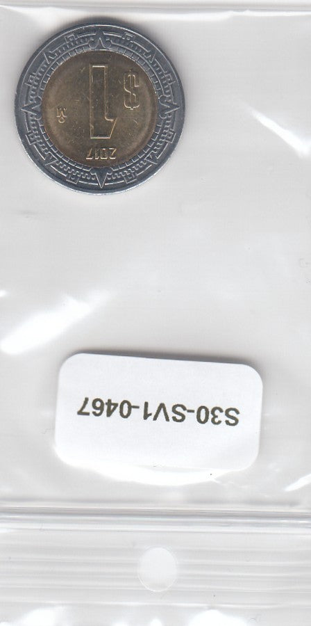 S30-SV1-0467 Mexico 1 Peso UNC 2017 KM603