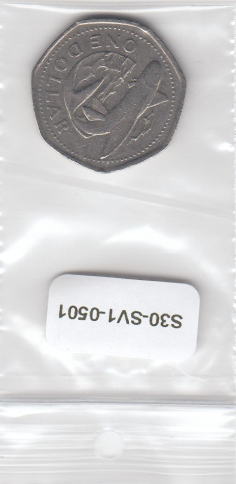 S30-SV1-0501 Barbados 1 Dollar VF 1998 KM14.2