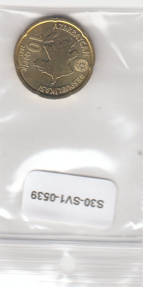 S30-SV1-0539 Azerbaijan 10 Qapik UNC 2021