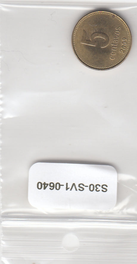 S30-SV1-0640 Argentina 5 Centavos AU 2009 KM109b
