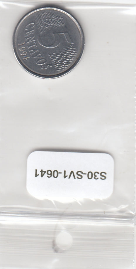 S30-SV1-0641 Brazil 5 Centavos VF+ 1994 KM632