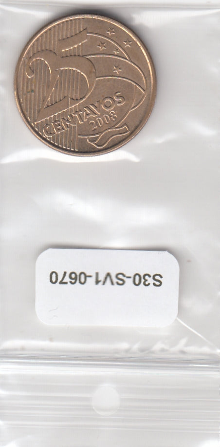 S30-SV1-0670 Brazilië 25 Centavos AU 2008 KM650