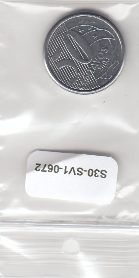 S30-SV1-0672 Brazil 50 Centavos UNC 2003 KM651a