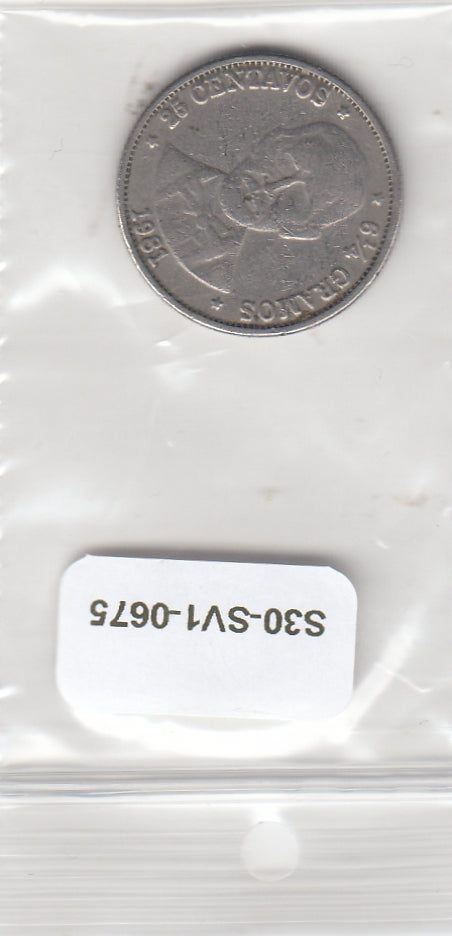 S30-SV1-0675 Dominicaanse Republiek 25 Centavos VF- 1981 KM51