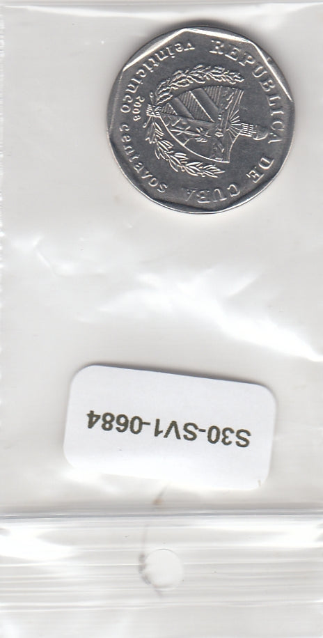 S30-SV1-0684 Cuba 25 Centavos AU 2008 KM577