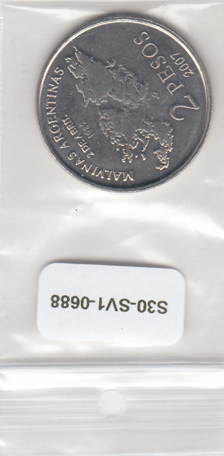 S30-SV1-0688 Argentinië 2 pesos AU 2007 KM144