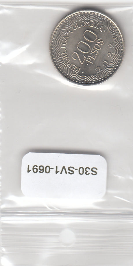 S30-SV1-0691 Colombia 200 Pesos UNC 2022 KM297