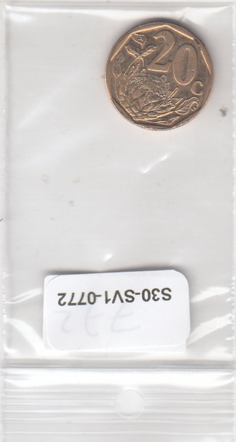 S30-SV1-0772 Zuid-Afrika 20 Cent UNC 2016 KM327