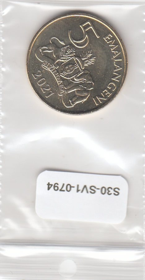 S30-SV1-0794-M02 Eswatini 5 Emalangeni UNC 2021 KM75