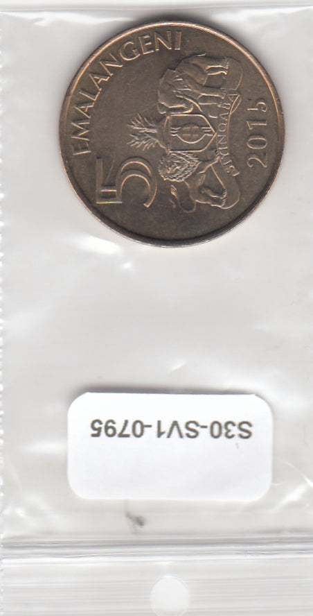 S30-SV1-0795-M05 Eswatini 5 Emalangeni UNC 2015 KM68