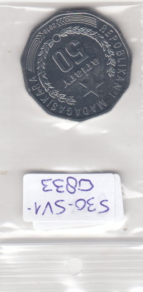 S30-SV1-0833 Madagascar 50 Ariary AU 2016 KM32