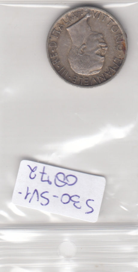 S30-SV1-0872 Italy 5 Lire F/VF 1927 KM67   zilver