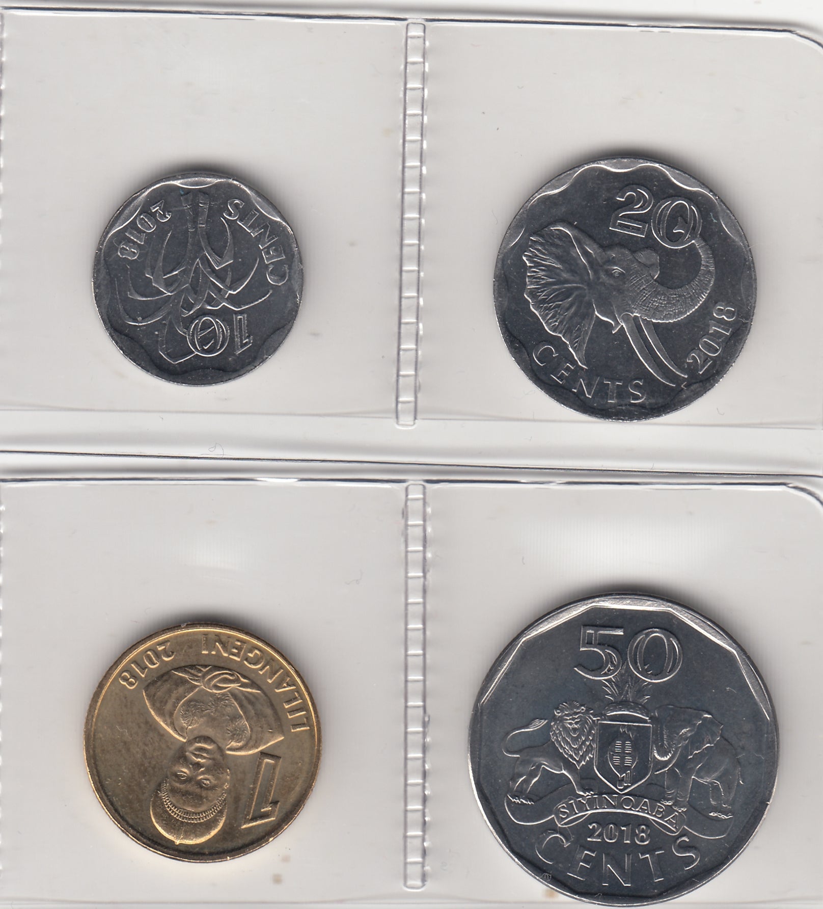 S30-SV1-1000-M02 Eswatini Set 6 Munten 2018 UNC       S30-SVI-786|787|788|789|