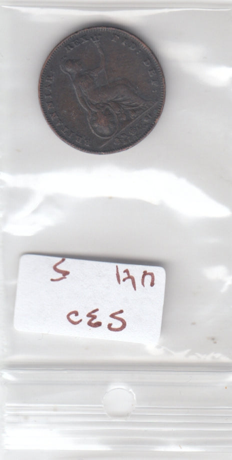 S30-UK1-0005 United Kingdom 1 Farthing FI/VF 1836 KM705