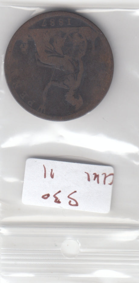 S30-UK1-0011 United Kingdom 1/2 penny FI 1887 KM754