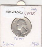 S30-VEI-0002 United States Quarter VF 1942 KM164   Zilver