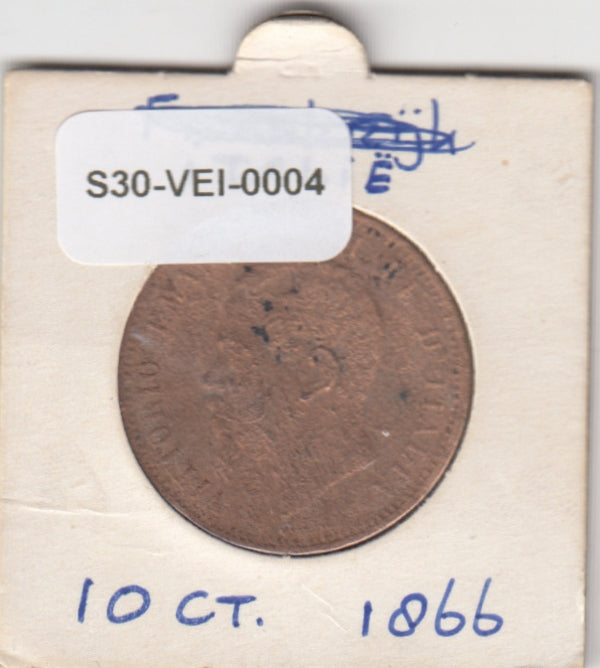 S30-VEI-0004 Italië 10 Centesimi VG 1866 KM11 T