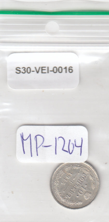 S30-VEI-0016 Russia 10 Kopeks AU 1915 Y20.a3   Zilver