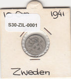 S30-ZIL-0001 Zweden 10 Ore Zeer Fraai 1941 KM780 G zilver
