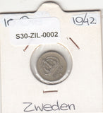 S30-ZIL-0002 Sweden 10 Ore VF 1942 KM780 G zilver