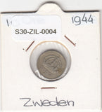 S30-ZIL-0004 Sweden 10 Ore VF 1944 KM813 G zilver