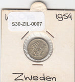 S30-ZIL-0007 Sweden 10 Ore VF 1954 KM823 TS zilver
