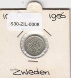 S30-ZIL-0008 Sweden 10 Ore VF 1956 KM823 TS zilver