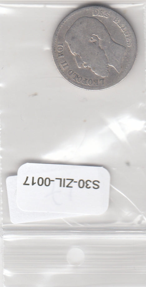 S30-ZIL-0017 België 1 Frank FI- 1867 KM28 Waals zilver